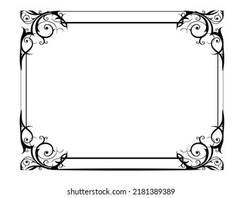 Black fantasy frame with space for text for life event