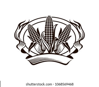 black farm corn vegetable emblem