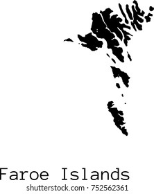 Black Faroe Islands map vector silhouette