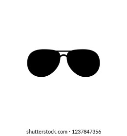 Black Fashion Sunglasses Isolated Vector Clipart. Fashion Accessory Silhouette. Laser Cutting Design. Template for Barbershop Layout or Logotype