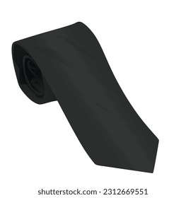 Black fashion tie. vector illustration