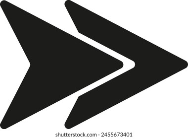 Black fast forward arrow icons vector design