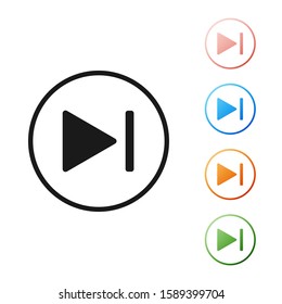 Black Fast forward icon isolated on white background. Set icons colorful. Vector Illustration