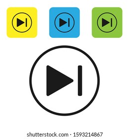 Black Fast forward icon isolated on white background. Set icons colorful square buttons. Vector Illustration