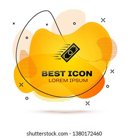 Black Fast payments icon isolated on white background. Fast money transfer payment. Financial services, fast loan, time is money, cash back concept. Fluid color banner. Vector Illustration