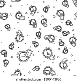 Black Fast payments icon isolated seamless pattern on white background. Fast money transfer payment. Financial services, fast loan, time is money, cash back concept. Vector Illustration