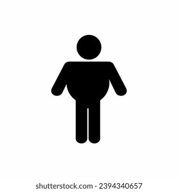 Black fat person icon vector silhouette model