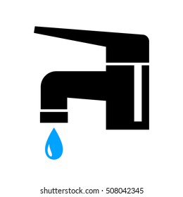 Black faucet icon on white background