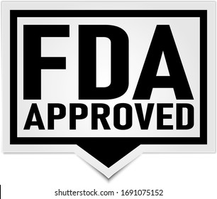 black fda approved red square price tag vector illustration