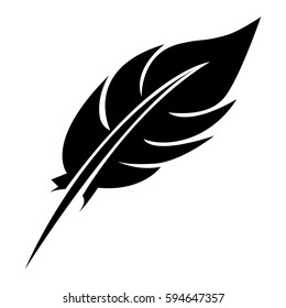 black feather icon stock, vector illustraction design image