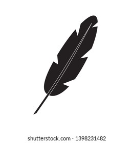 black feather icon- vector illustration
