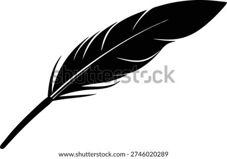 Black feather icon vector illustration design element
