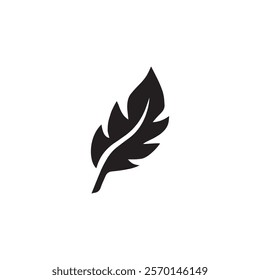 Black feather logo, icon, vector illustration