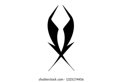 black feather tattoo on a white background