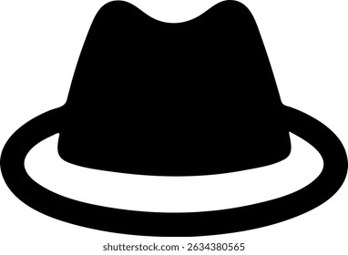 Black Fedora Hat Icon vector art