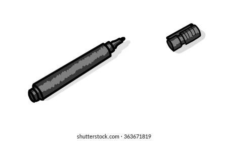 black felt pen