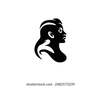 black female beauty salon image vector illustration logo design