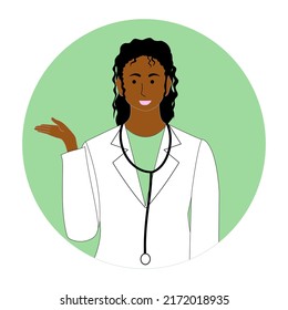 Black Female Doctor With White Background,veterinarian