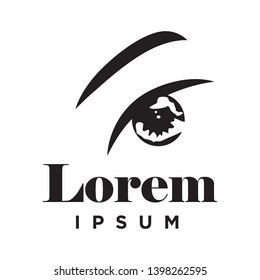 black female eye, vector logo template