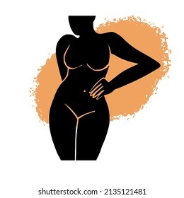 Black female figure in a pose, black, vector, beauty.