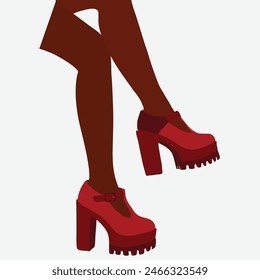 Black female high heel shoes illustration