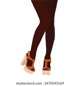 Black female high heel shoes illustration