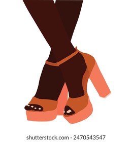 Black female high heel shoes illustration