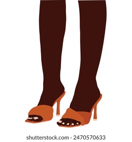 Black female high heel shoes illustration