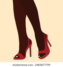 Black female high heel shoes illustration