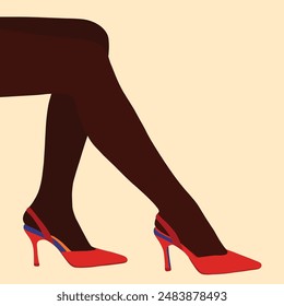 Black female high heel shoes illustration