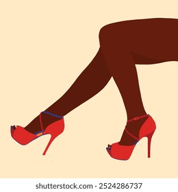 Black female high heel shoes illustration