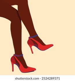 Black female high heel shoes illustration