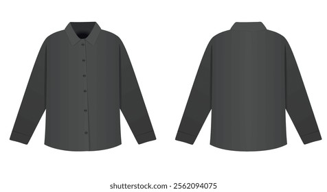 Black female long sleeve shirt. vector illustration