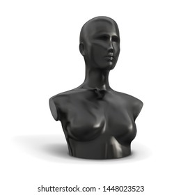 Black female mannequin. Bust. Vector illustration.