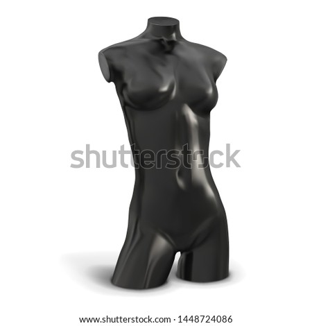 Black female mannequin. Torso. Vector illustration.