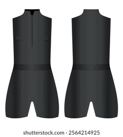 Black female romper pants. vector