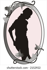 Black Female Silhouette On White Background: vector de stock (libre de