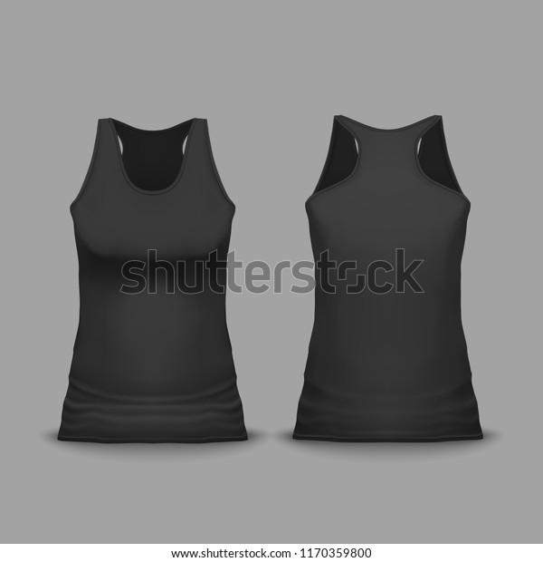 Black Female Sport Tank Top Vector Stock Vector (Royalty Free) 1170359800