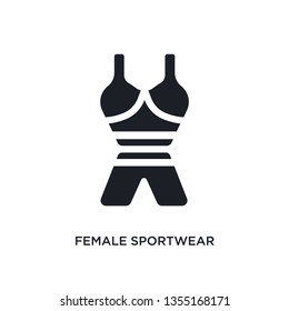 black female sportwear isolated vector icon. simple element illustration from gym and fitness concept vector icons. female sportwear editable logo symbol design on white background. can be use for