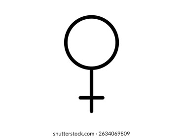 Black female symbol icon on white background