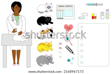 A black female veterinarian doing a vaccine  shot to a cat