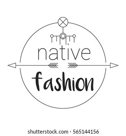 Black Feminine Fashion Logo Badge Style Vector
