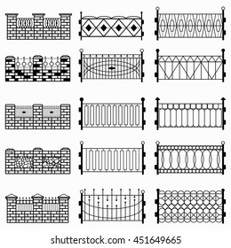 black fence isolated symbols