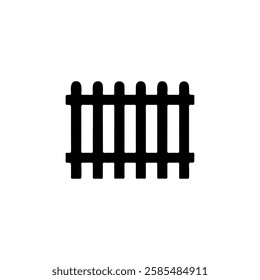 Black Fence silhouette vector illustration on white background
