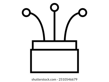 Ícone de fibra óptica preta para internet
