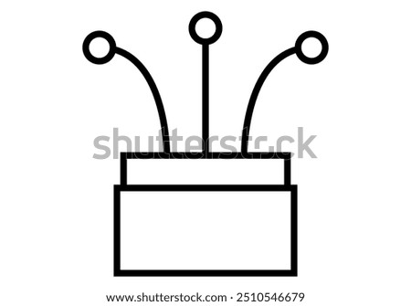 Black fiber optic icon for internet