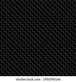 Papel tapiz de textura de fibra negra, fondo de vector abstracto, fondo de patrón sin costura.	