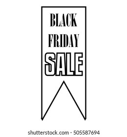 Black Fiday sale pennant icon. Outline illustration of Black Fiday pennant vector icon for web