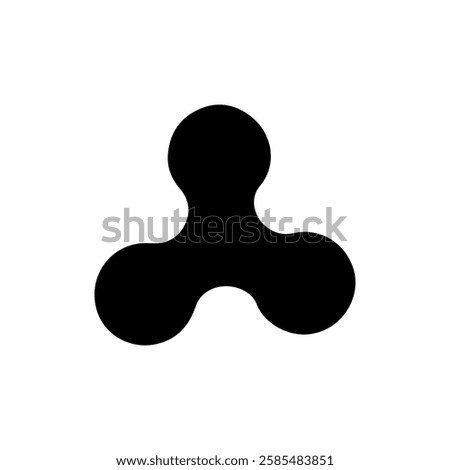 Black Fidget spinner silhouette vector illustration on white background