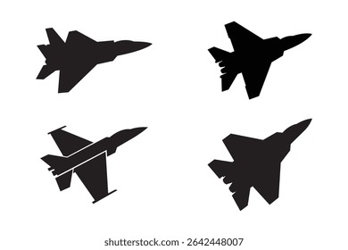 Black Fighter Jet ícones para design